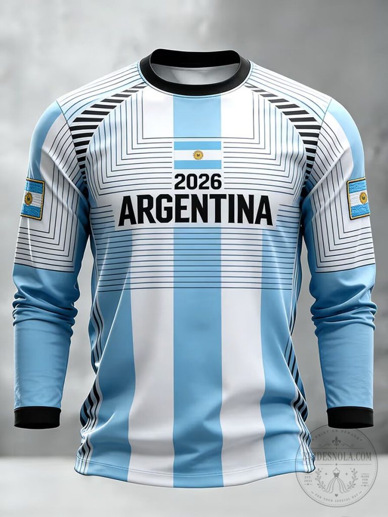 Argentina Football Fan 2026 National Team Long-Sleeve Jersey