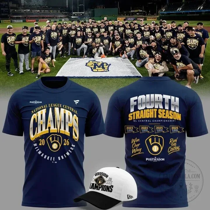 2026 Champions T-Shirt for Milwaukee Brewers - National League Central Division