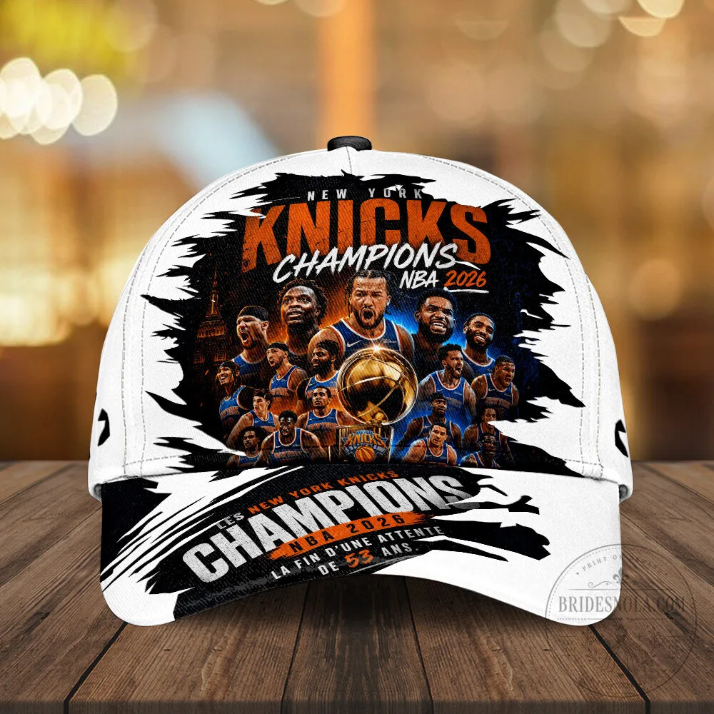 New York Knicks NBA 2026 Champions White Baseball Cap Hat