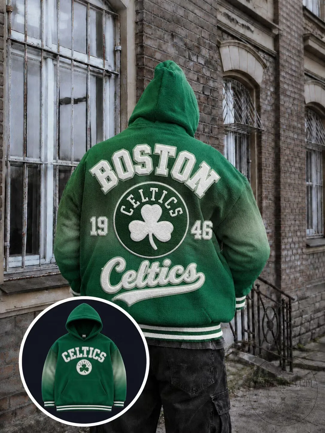 Boston Celtics Lucky Clover Green Varsity Jacket
