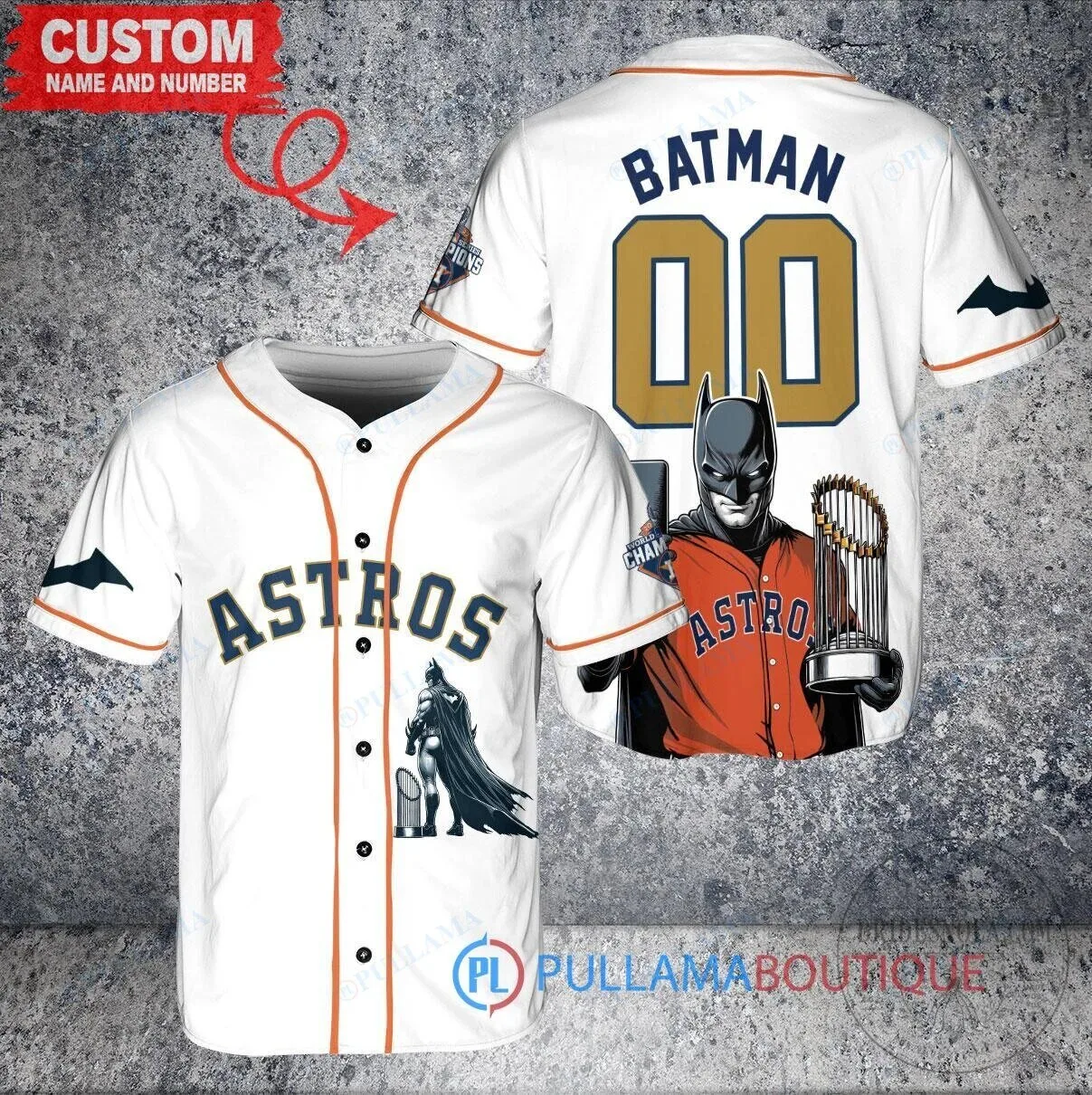 Batman Houston Astros World Series Champions Baseball Jersey