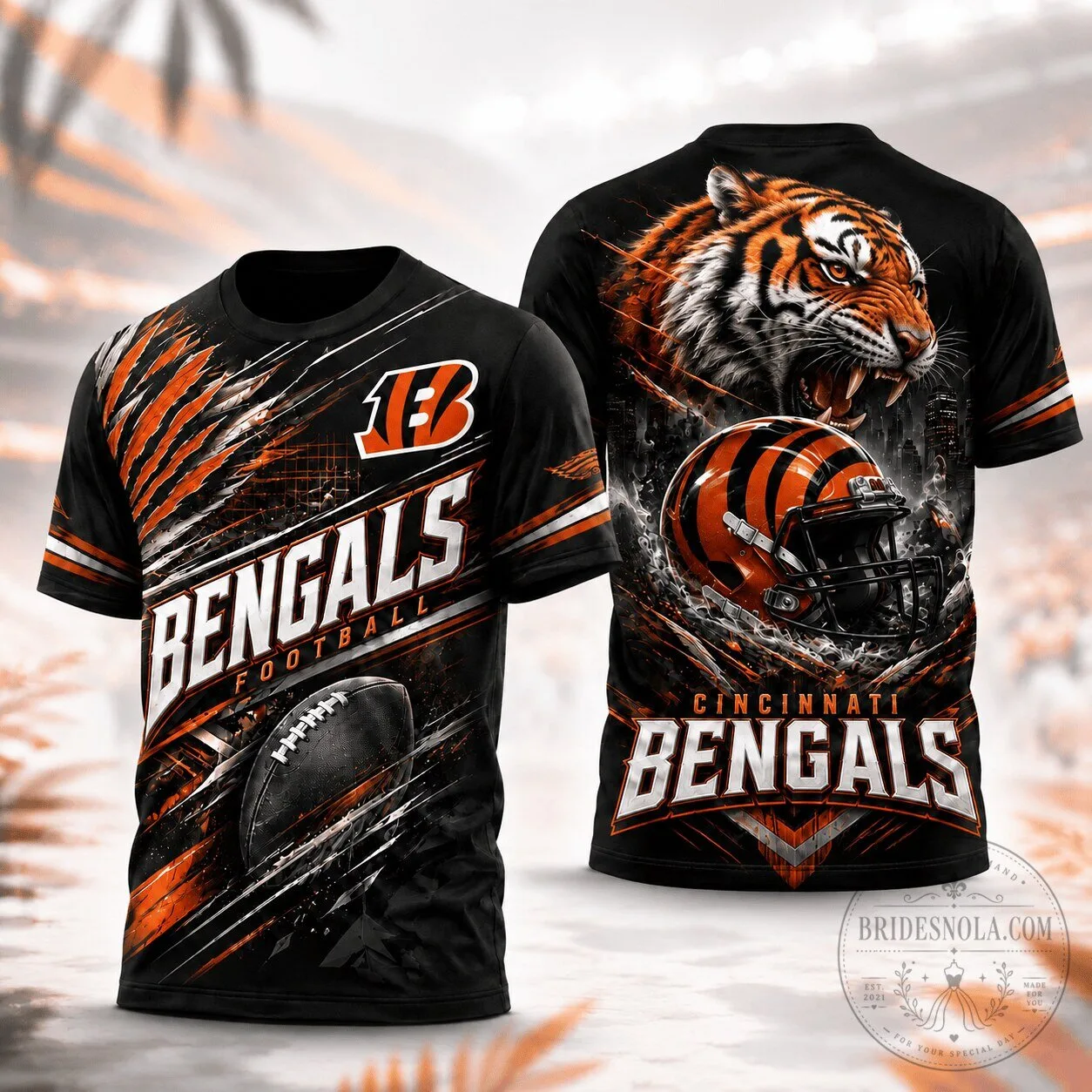 Cincinnati Football Bengals Team Roaring Tiger Design T-Shirt 2 Cincinnati Football Bengals Team Roaring Tiger Design T-Shirt