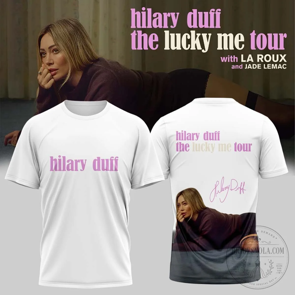Limited Edition Signature T-shirt from Hilary Duff's Lucky Me Tour 2026/27