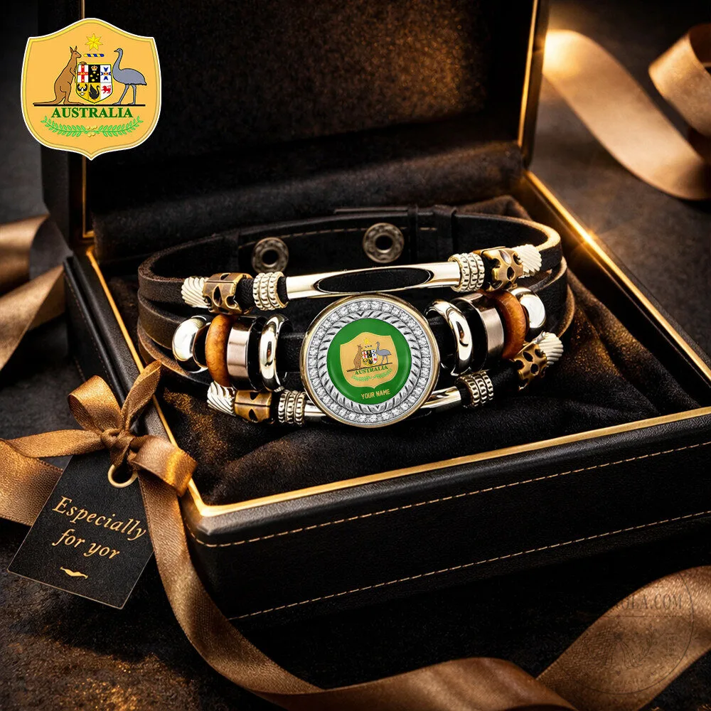 Australia National Football Team World Cup Leather Bracelet