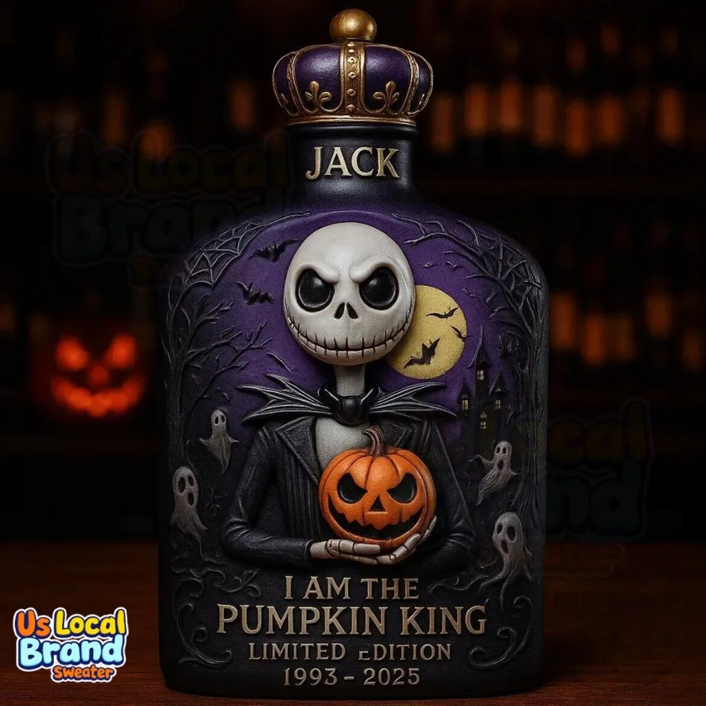 Jack Skellington Pumpkin King Limited Edition Whiskey Bottle with Crown Stopper