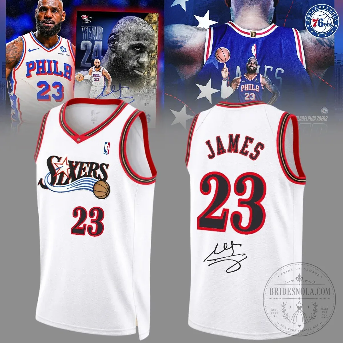LeBron James Philadelphia 76ers Signature Edition White Basketball Jersey