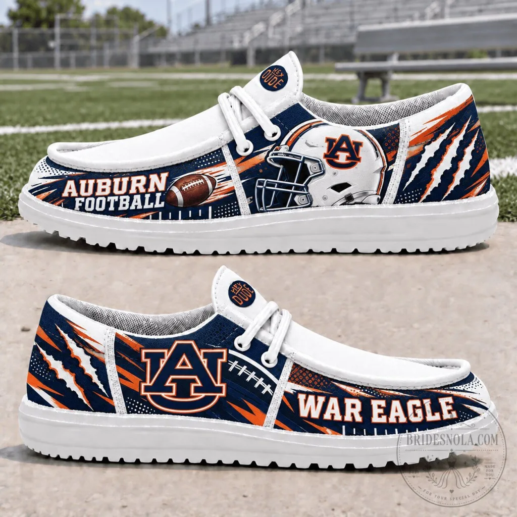 Auburn Tigers Football Team Helmet Slip-on Shoes Auburn Tigers Football Team Helmet Slip-on Shoes