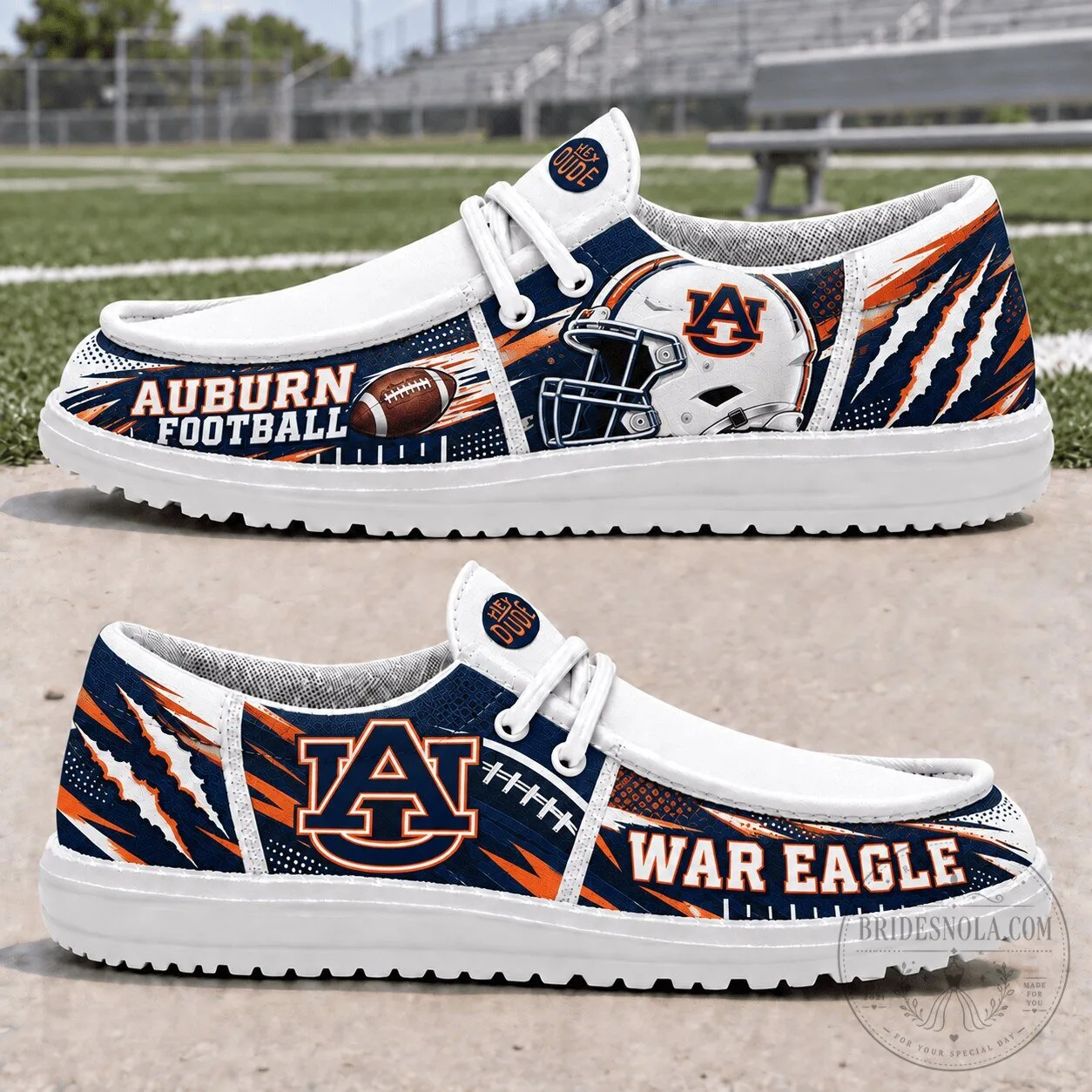 Auburn Tigers Football Team Helmet Slip-on Shoes