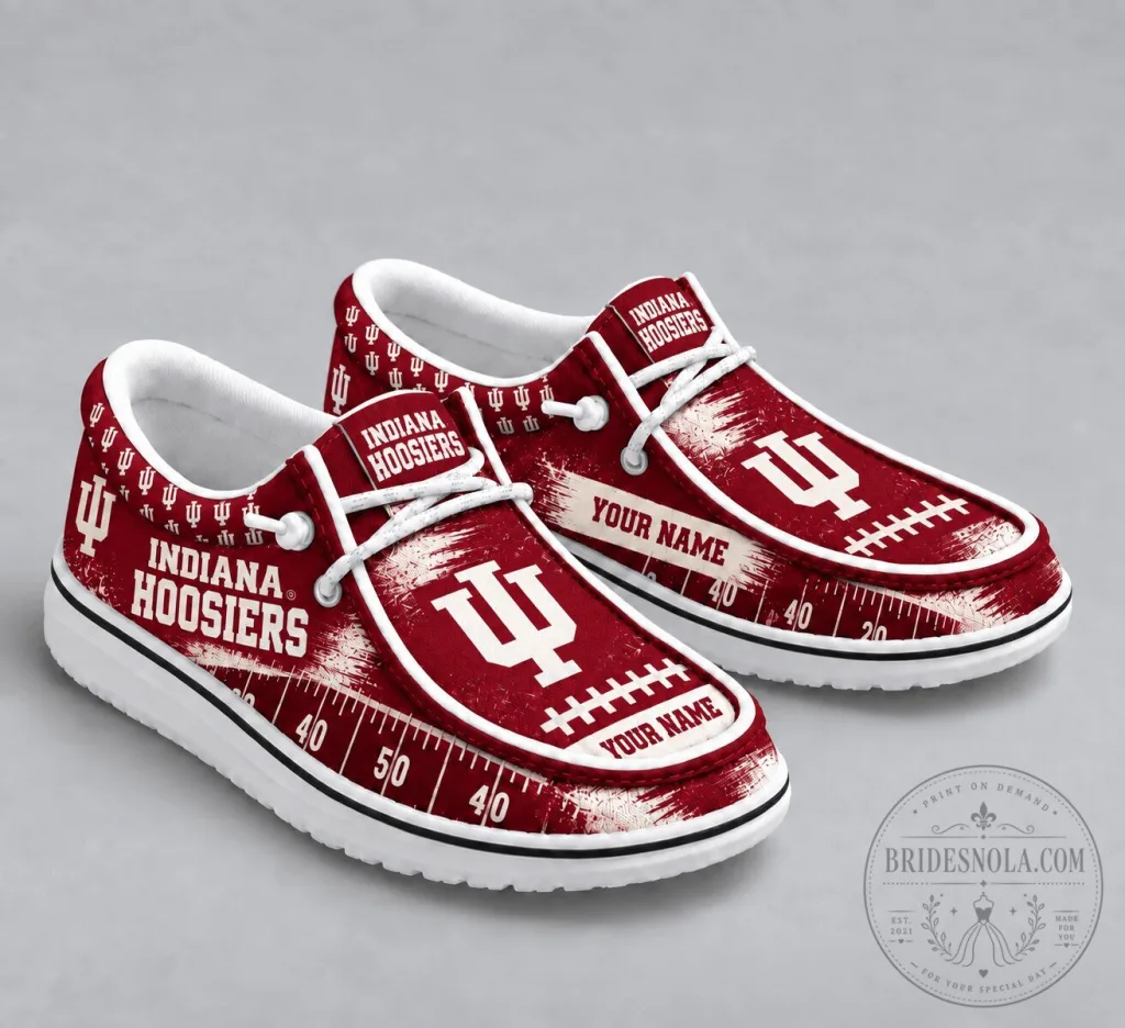 Indiana Hoosiers Football Field Custom Name Loafer Shoes Indiana Hoosiers Football Field Custom Name Loafer Shoes