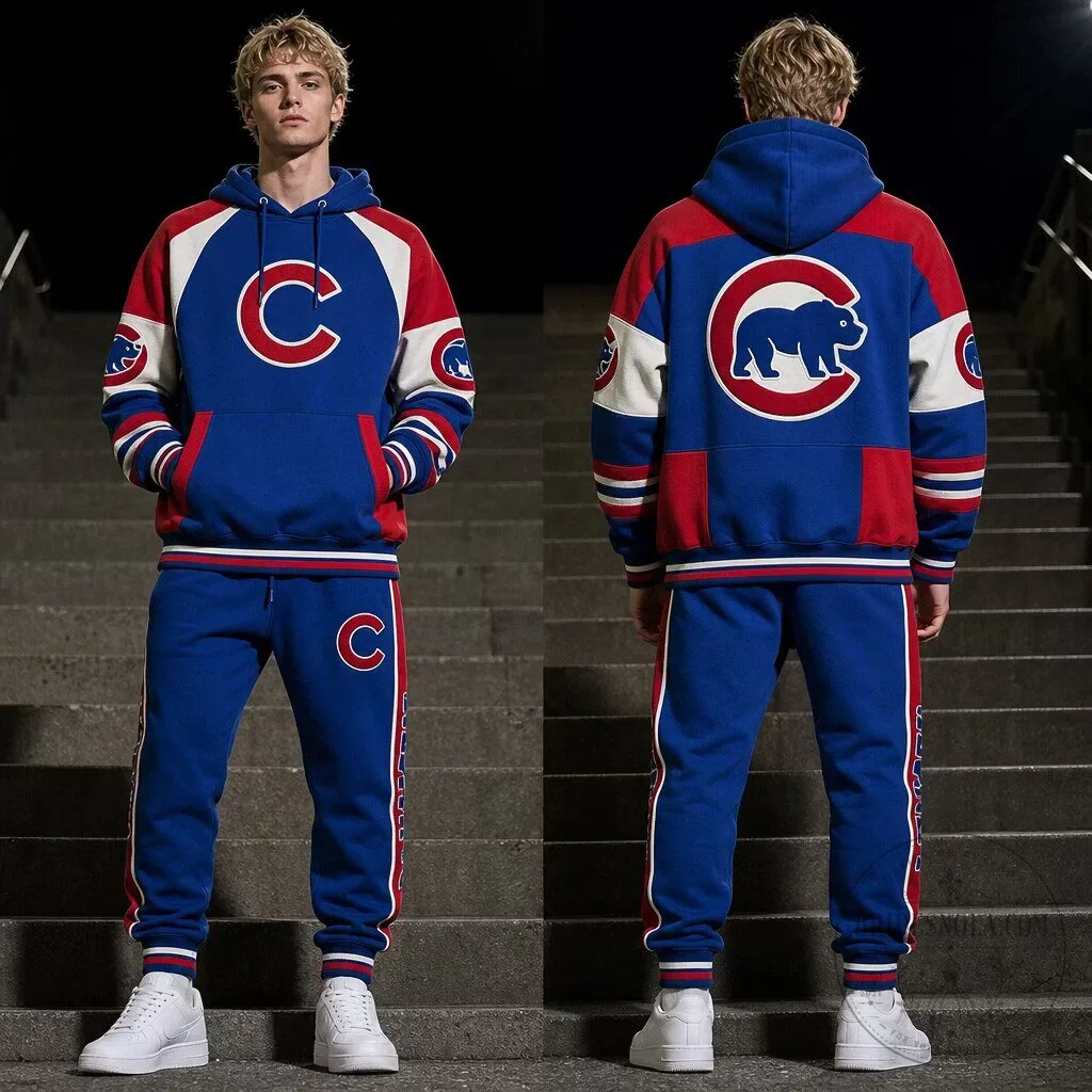 Chicago Cubs Major League Baseball Blue Red White Colorblock Hoodie Sweatshirt 2 Chicago Cubs Major League Baseball Blue Red White Colorblock Hoodie Sweatshirt