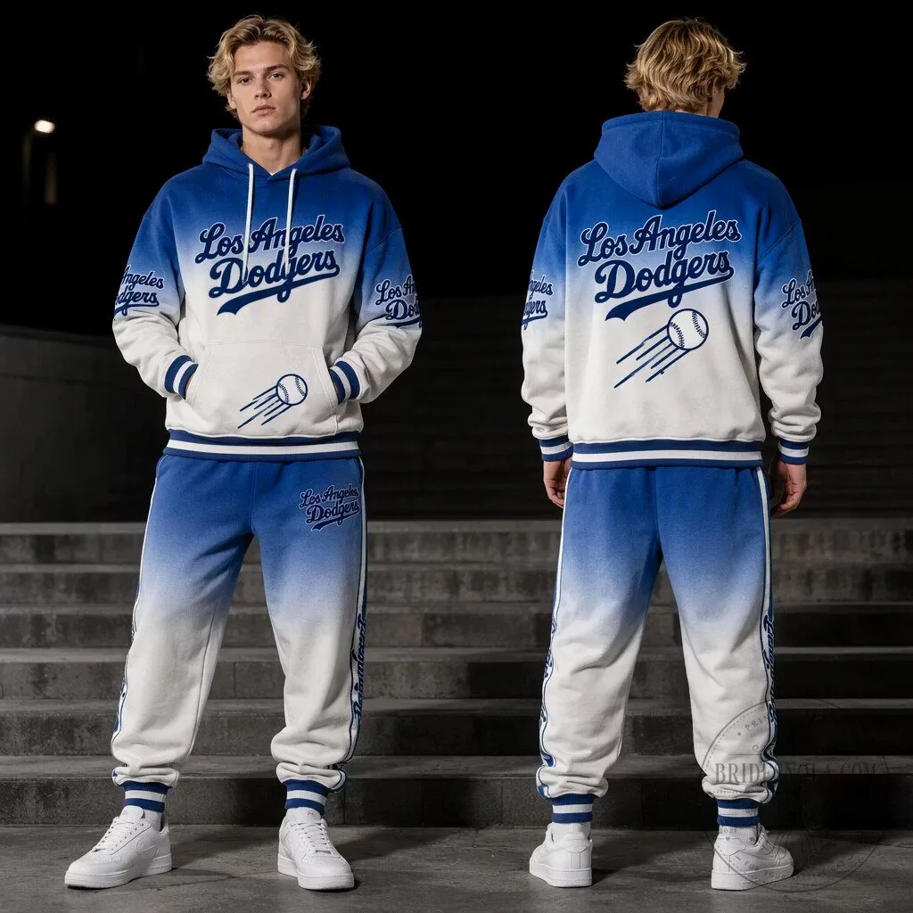 Los Angeles Dodgers Baseball Ombre Blue White Hoodie Sweatshirt 5 Los Angeles Dodgers Baseball Ombre Blue White Hoodie Sweatshirt