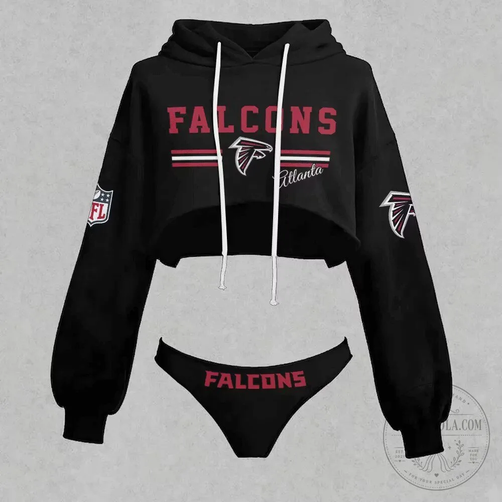 Atlanta Falcons National Football League Cropped Hoodie and Panty Set
