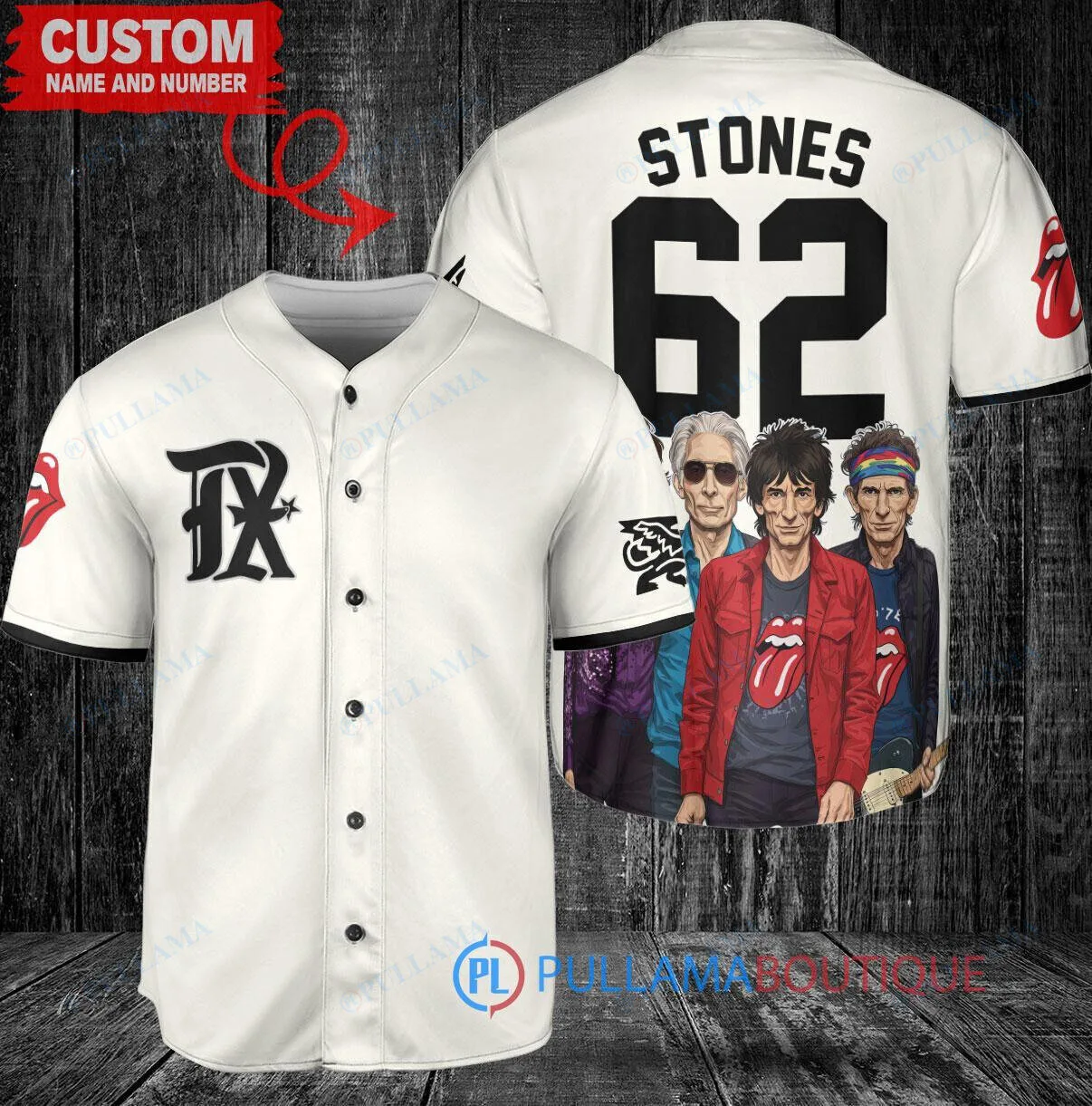 Texas Rangers Baseball The Rolling Stones World Series Trophy Custom Baseball Jersey