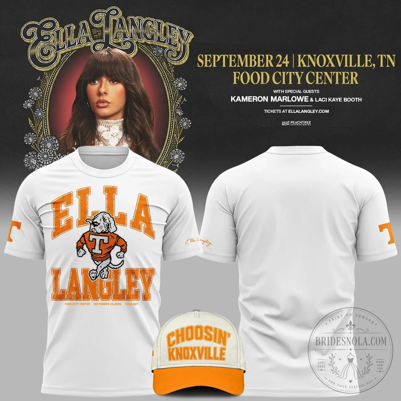 Ella Langley The Dandelion Tour 2026 Concert White T-Shirt