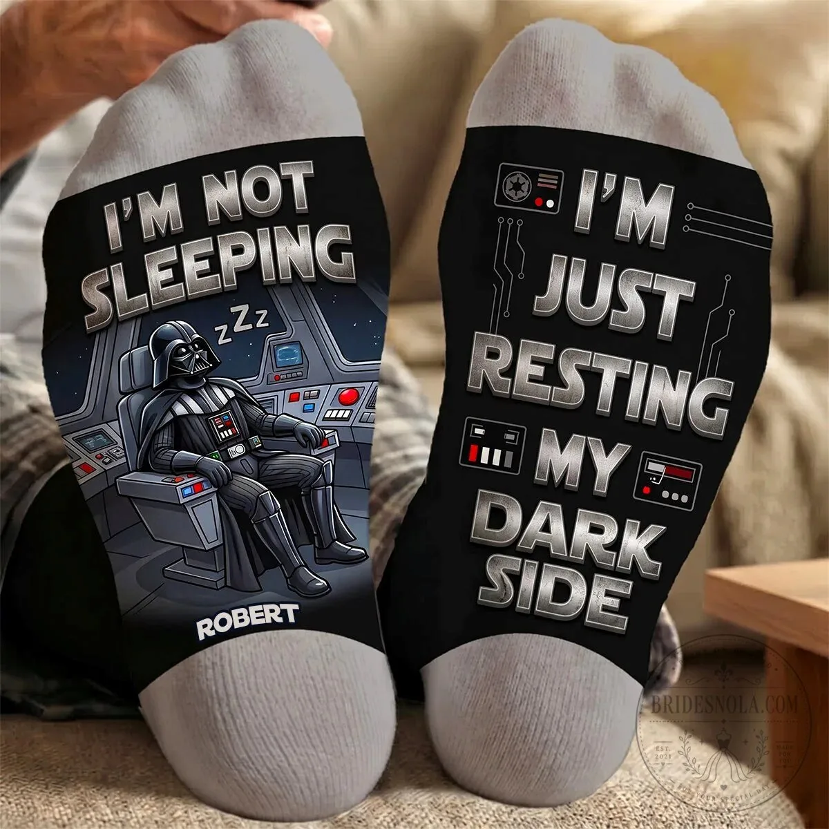 Darth Vader I'm Not Sleeping Just Resting My Dark Side Socks 6 Darth Vader I