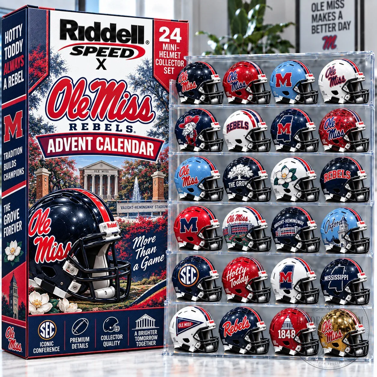 Ole Miss Rebels Football Mini Helmet Advent Calendar