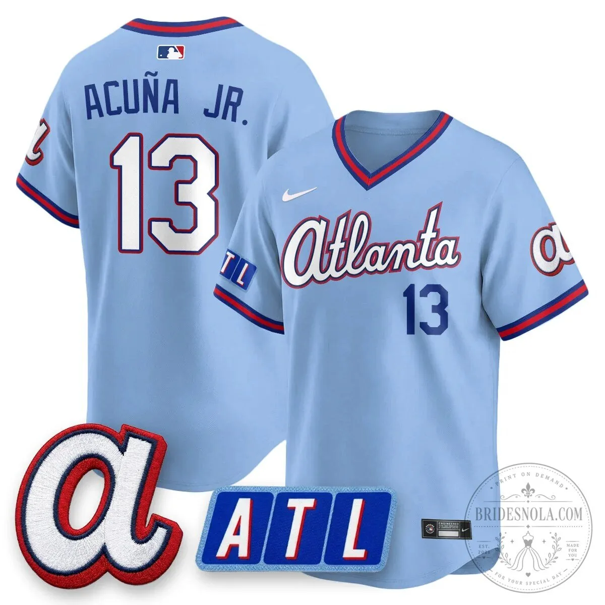 Atlanta Braves Ronald Acuña Jr. City Connect Baseball Jersey 2 Atlanta Braves Ronald Acuña Jr. City Connect Baseball Jersey