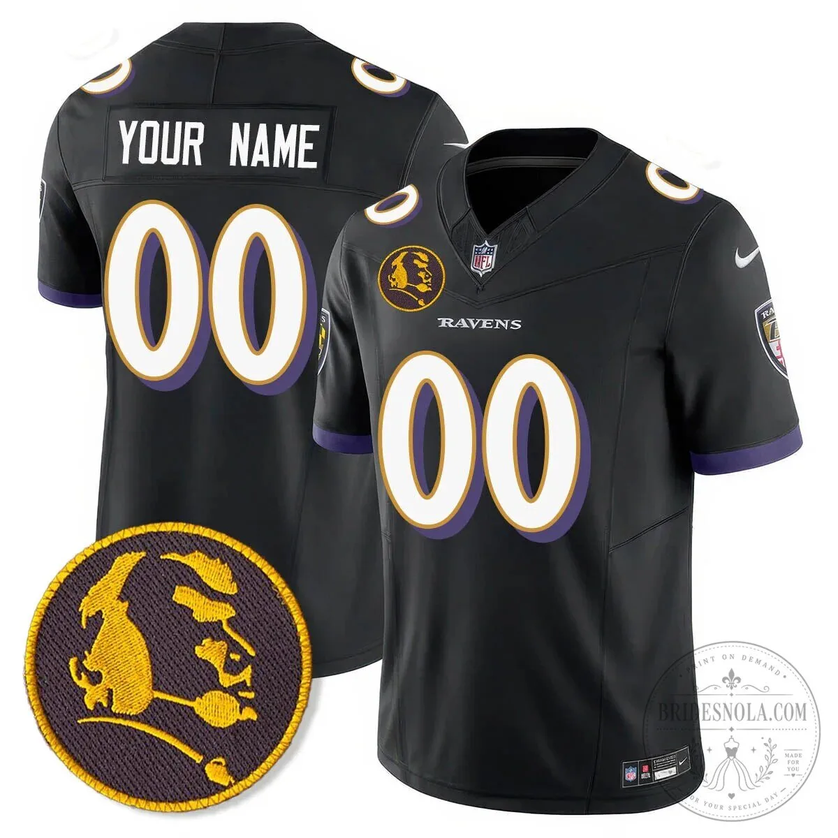John Madden Baltimore Ravens Custom Black Football Jersey