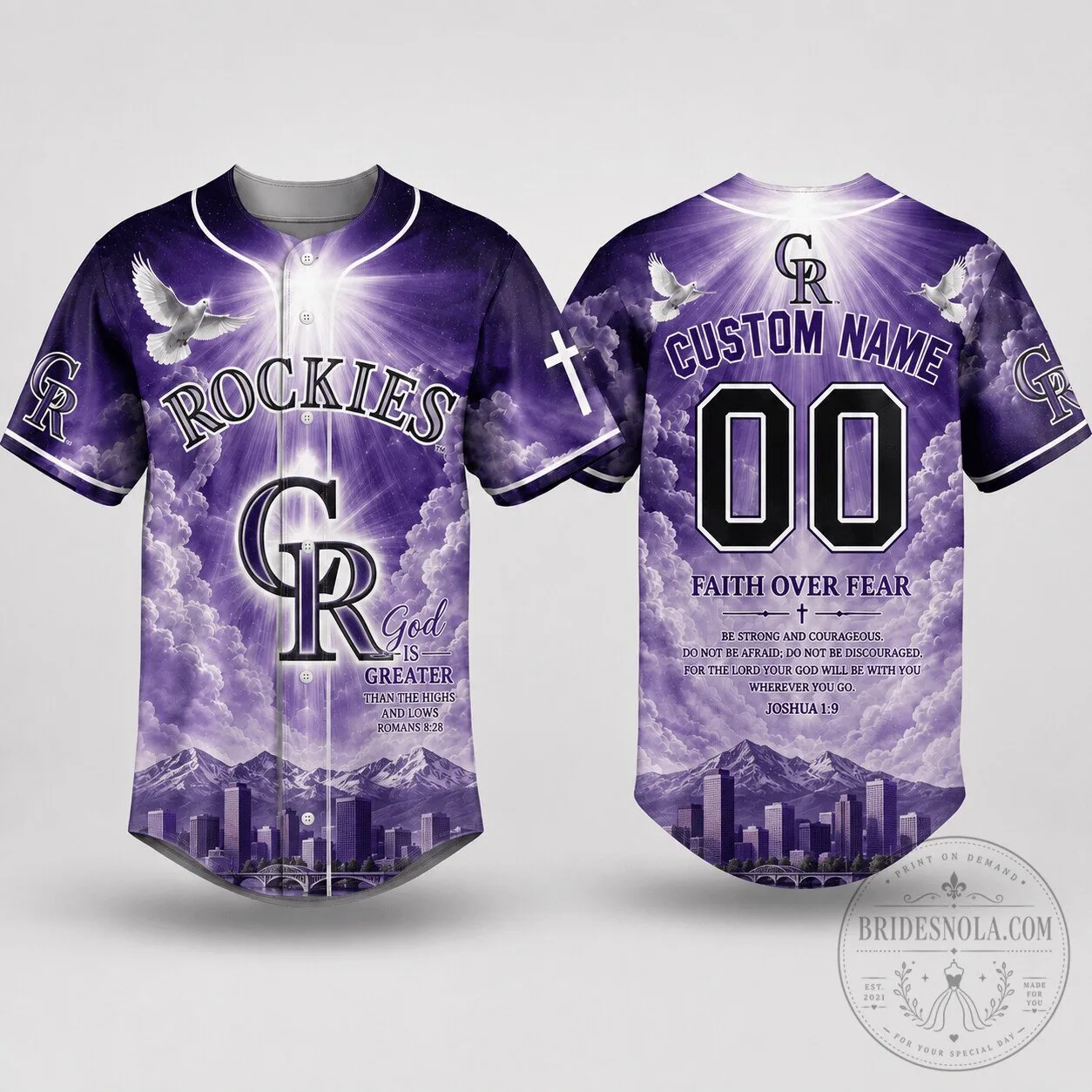 Colorado Rockies Baseball Personalized Faith Over Fear Jersey