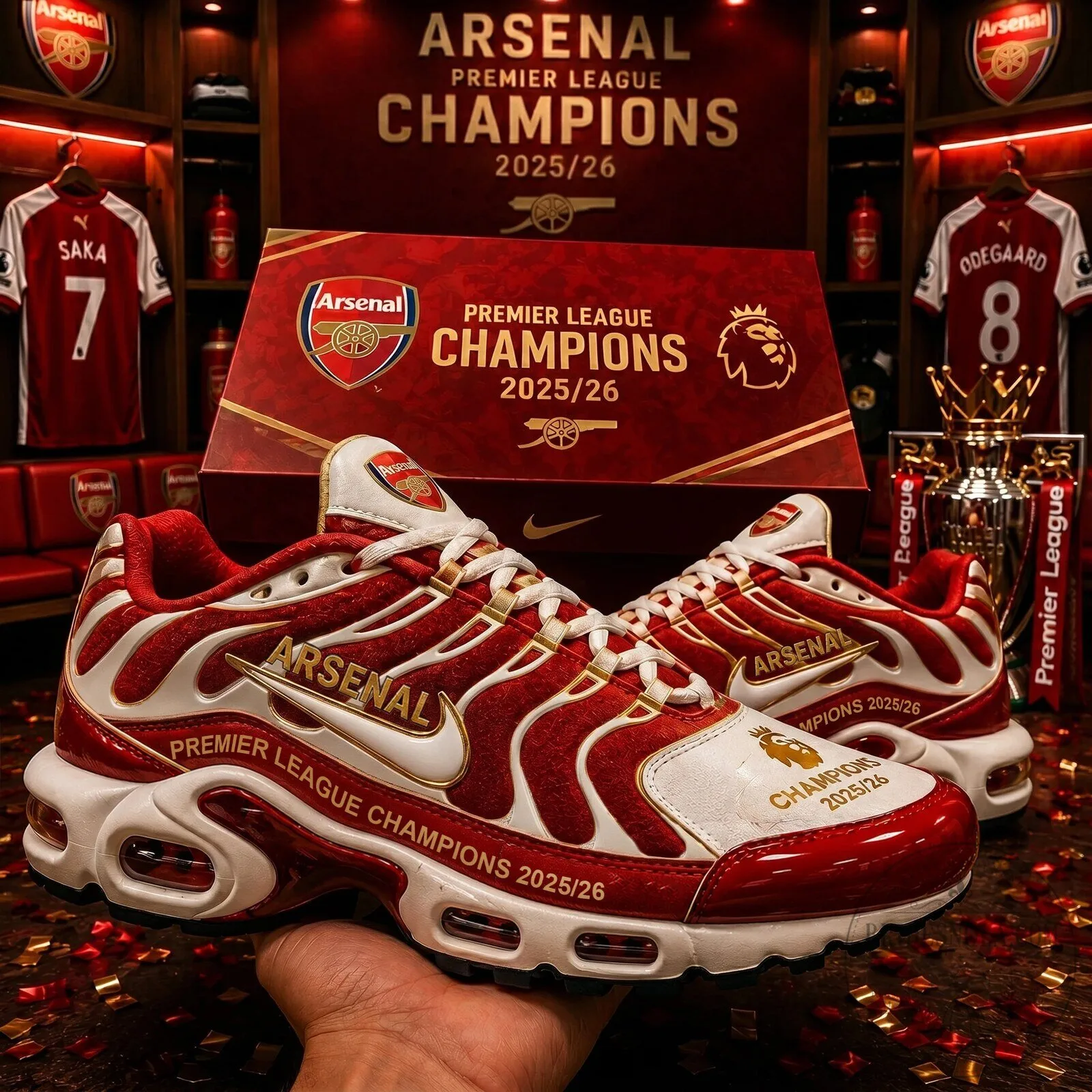 Arsenal Football Club Premier League Champions 2025/26 Athletic Running Shoes