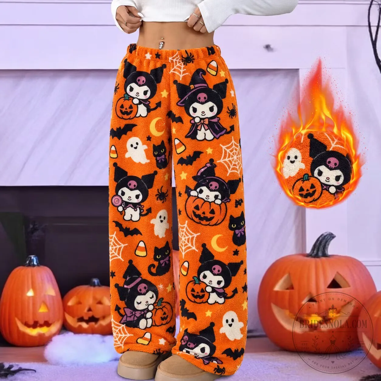 Kuromi Halloween Collection Women's Fuzzy Lounge Pants