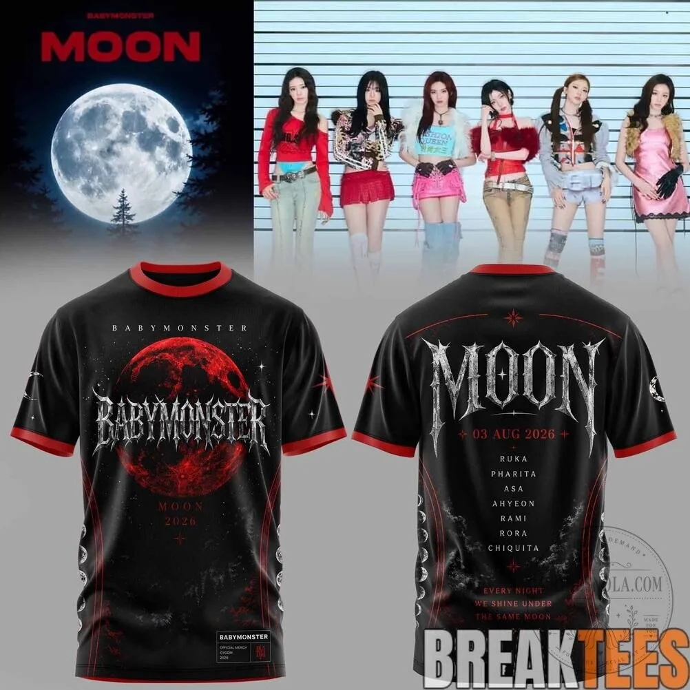 BABYMONSTER Moon Eclipse K-Pop Music Band T-Shirt