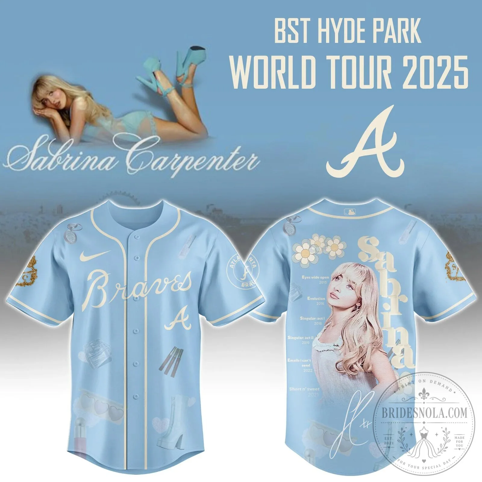Baseball Jersey for Sabrina Carpenter's Short N Sweet Tour