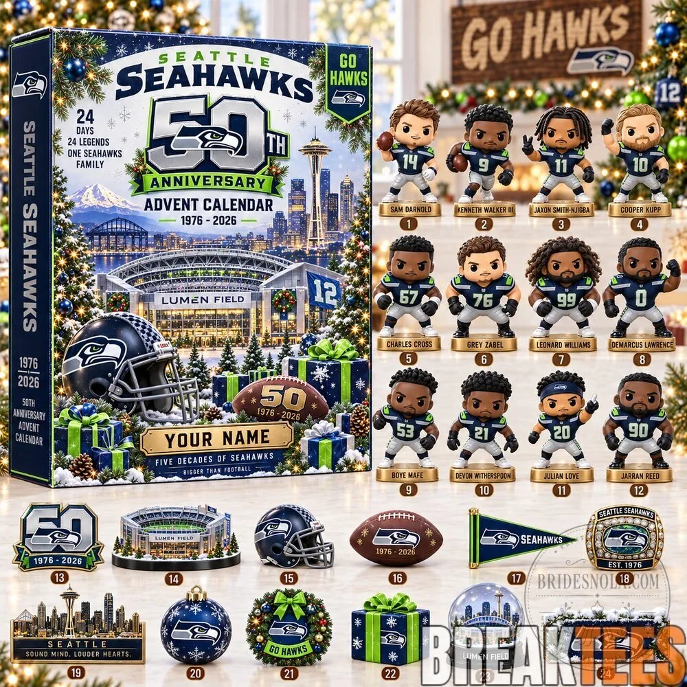 Seattle Seahawks 50th Anniversary Advent Calendar with 24 Days of Surprises