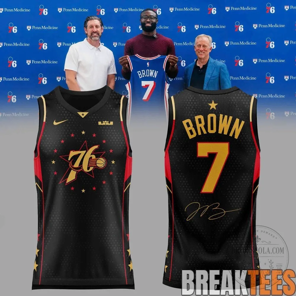 Philadelphia 76ers Jaylen Brown Signature Exclusive Black Basketball Jersey
