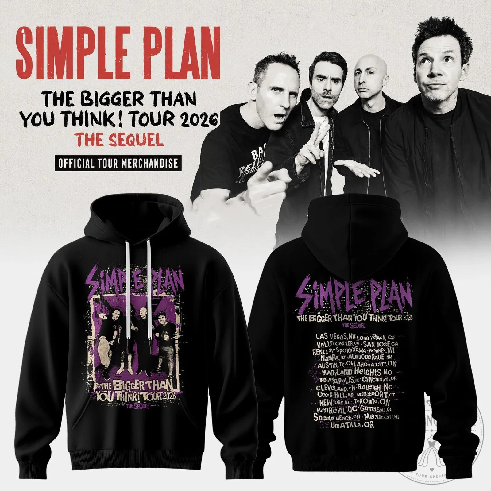 The Sequel Hoodie for Simple Plan's 2026 Bigger Than You Think Tour 1 The Sequel Hoodie for Simple Plan's 2026 Bigger Than You Think Tour