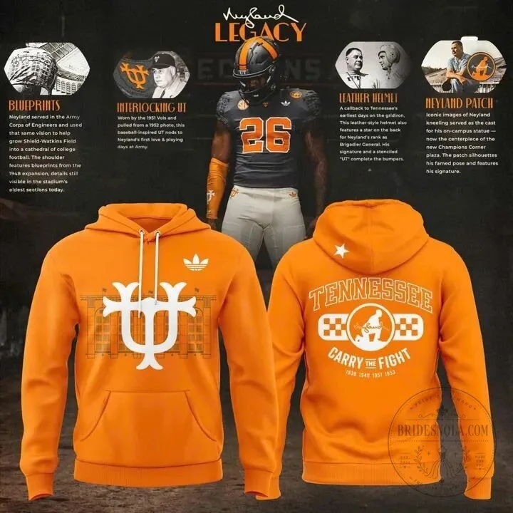Tennessee Volunteers Neyland Legacy Interlocking UT Orange Pullover Hoodie