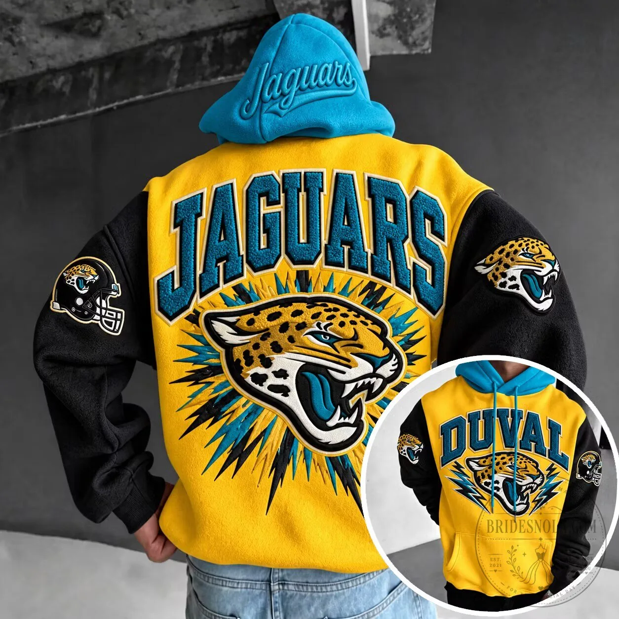 Jacksonville Jaguars Duval Embroidered Varsity Hoodie