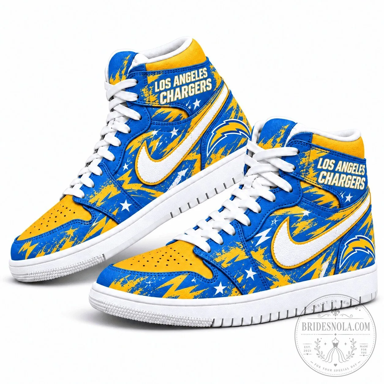 Los Angeles Chargers Graffiti High Top Sneakers Custom Design