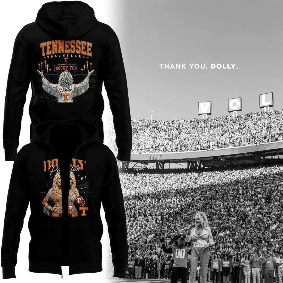 Go Vols Tennessee Volunteers Dolly Parton Rocky Top Zip Hoodie