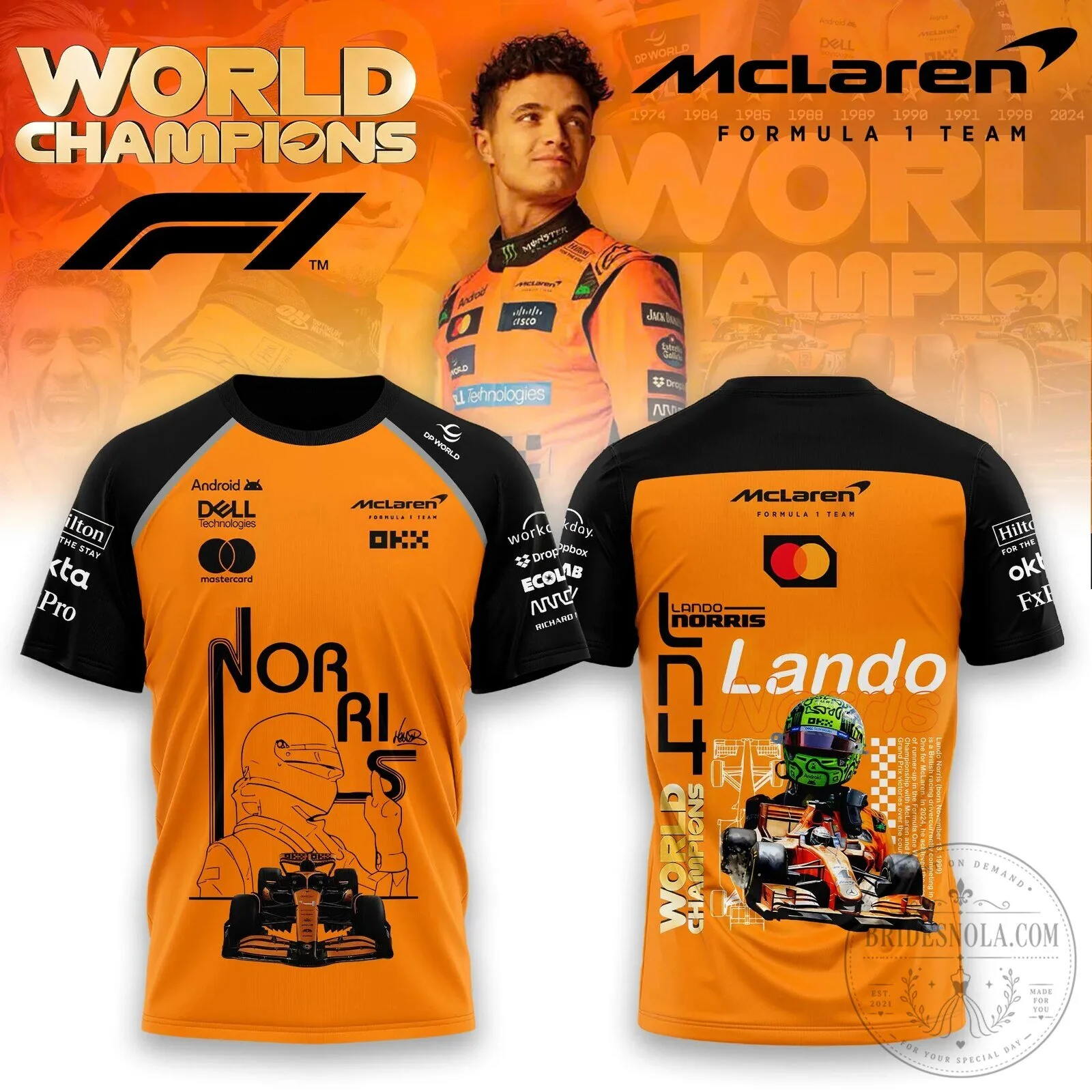 Lando Norris Formula 1 World Champions McLaren Racing T-Shirt