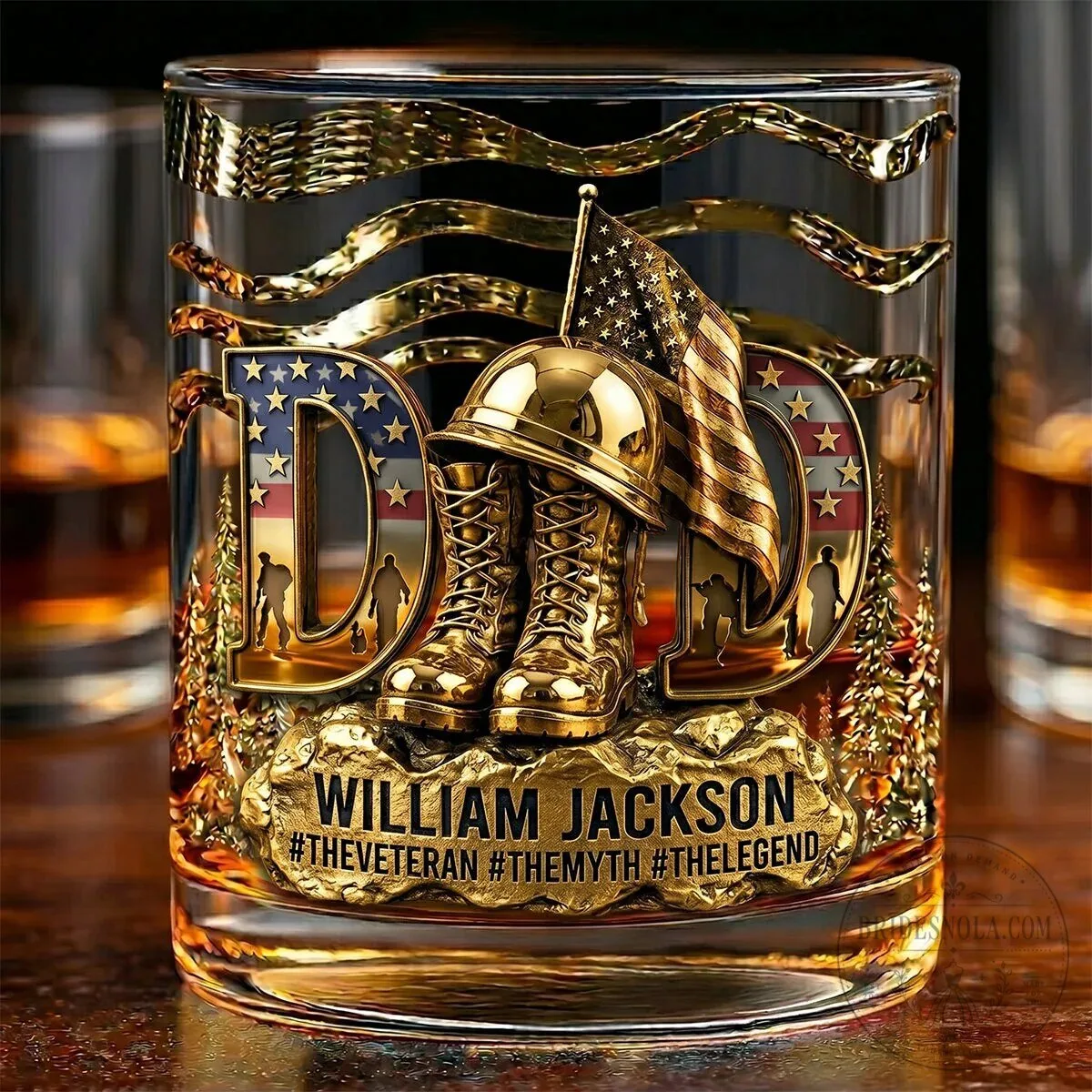Personalized Veteran Dad William Jackson The Legend Drinking Glass