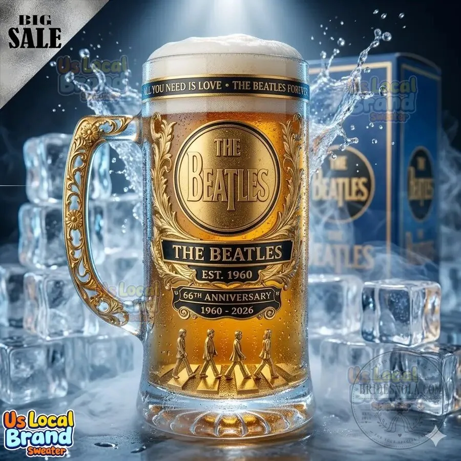The Beatles 66th Anniversary Abbey Road All You Need Is Love Beer Mug