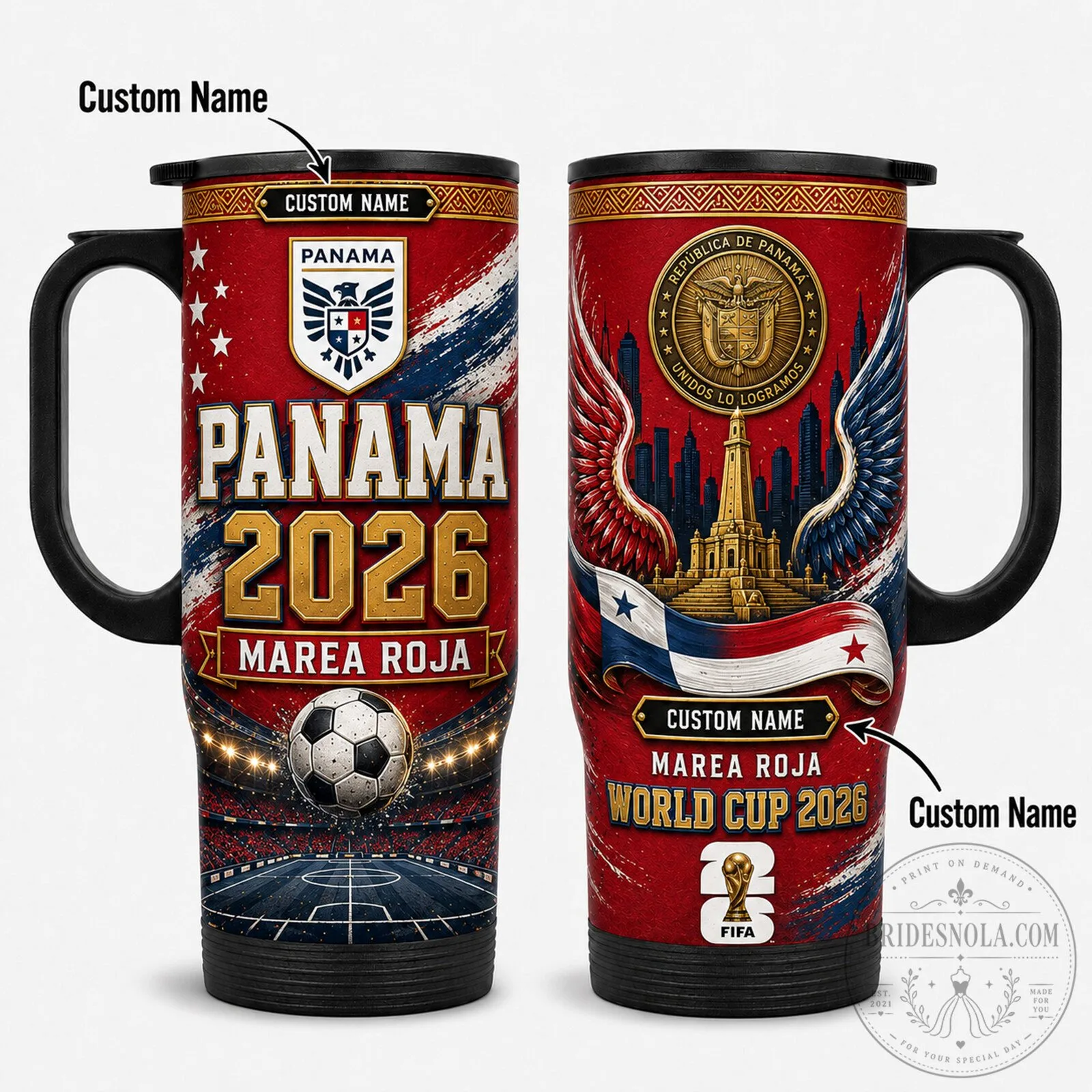 Panama National Football Team World Cup 2026 Marea Roja Stainless Steel Tumbler