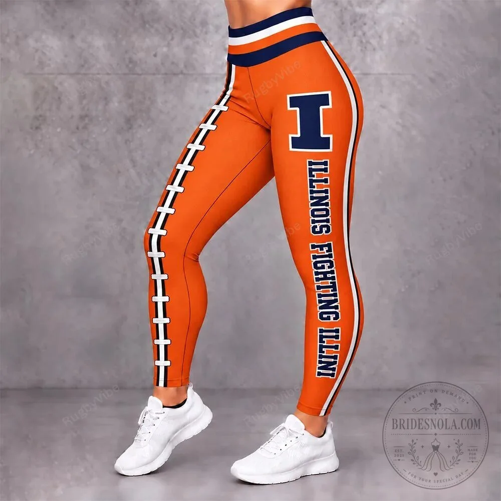 Illinois Fighting Illini Football Design Women's Leggings