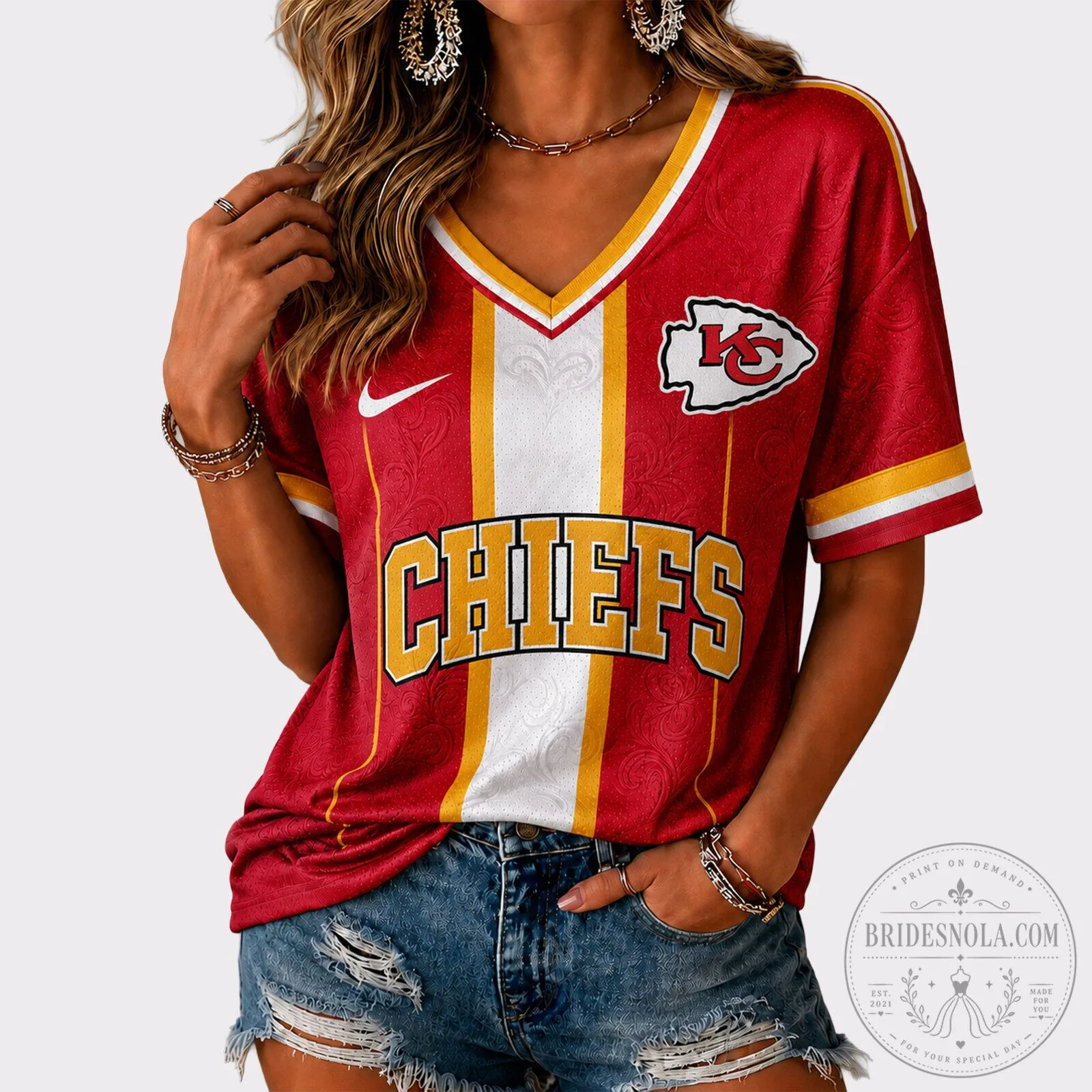 Kansas City Chiefs National Football League Red and White Game Day Jersey
