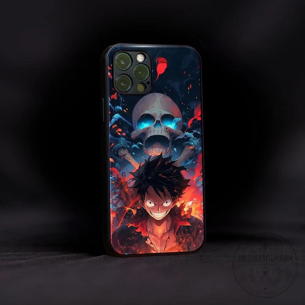 One Piece Monkey D. Luffy Gear Five Phone Case, Anime Skull Design