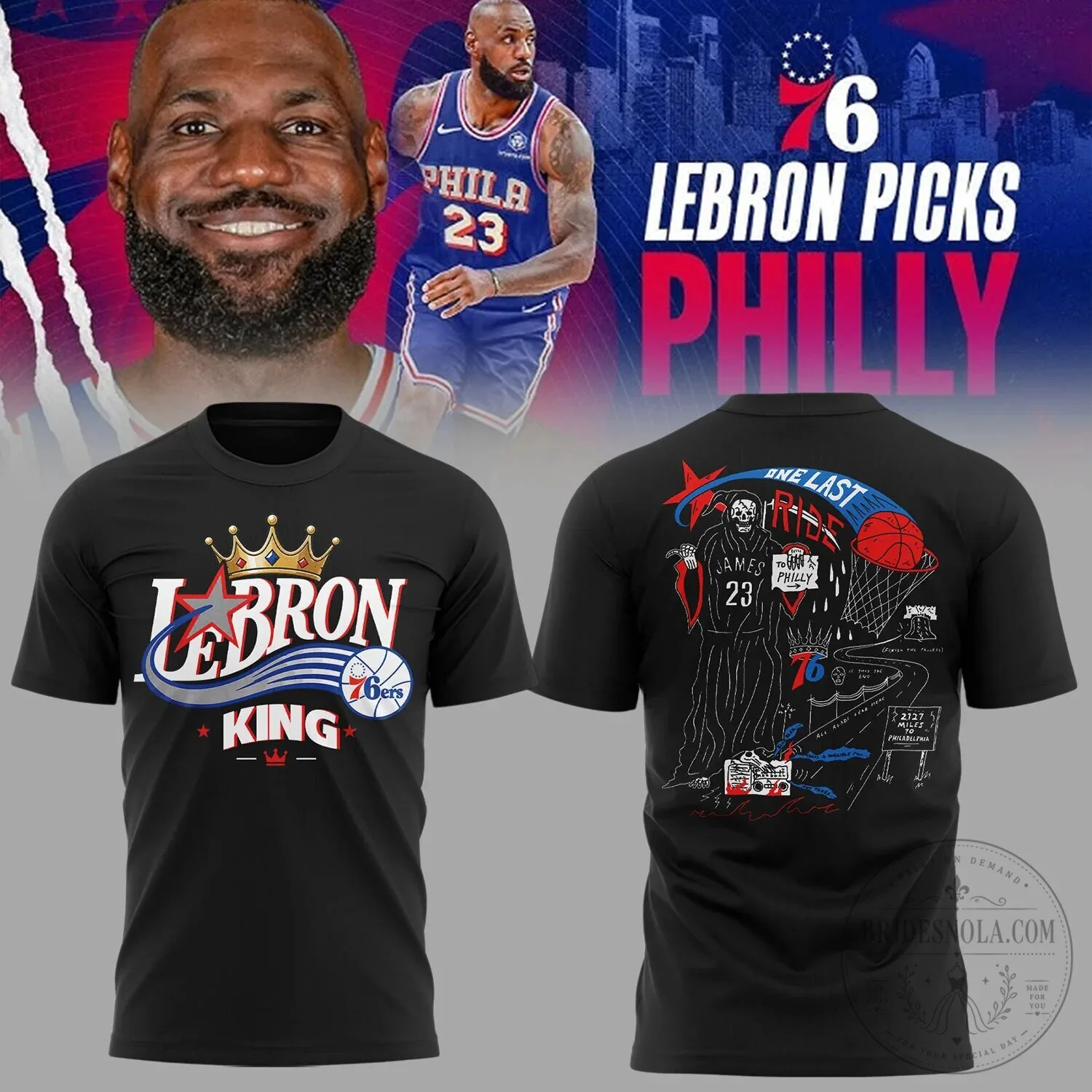 LeBron James King Sixers Basketball Fan T-Shirt