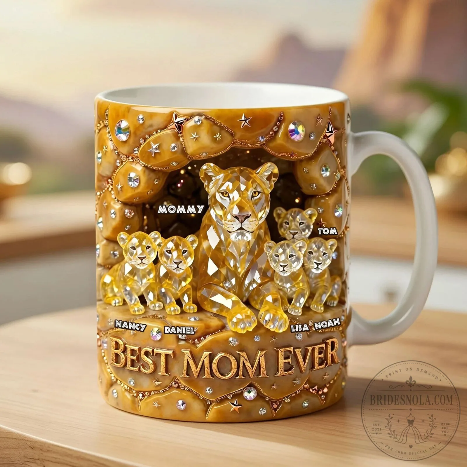Best Lion Mom Ever Personalized Coffee Mug for Mother's Day