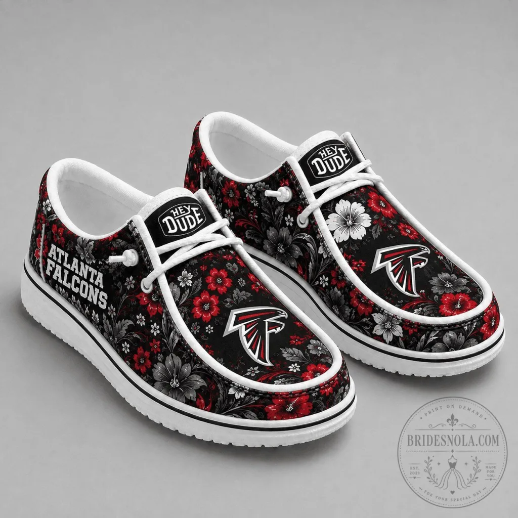 Atlanta Falcons Floral Pattern Team Logo Comfortable Loafer Shoes Atlanta Falcons Floral Pattern Team Logo Comfortable Loafer Shoes