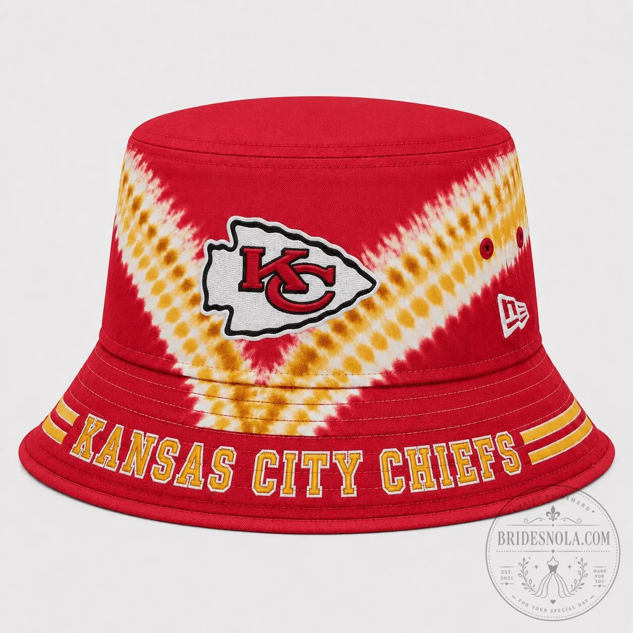Kansas City Chiefs Tie Dye Bucket Hat NFL Football Team Fan Apparel