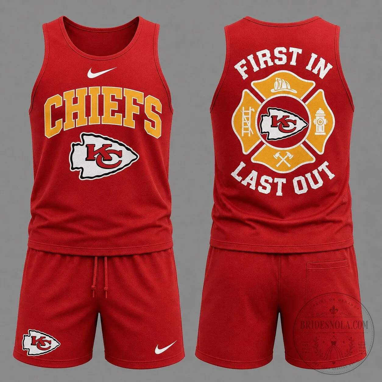 Kansas City Chiefs Firefighter First In Last Out Tank Top