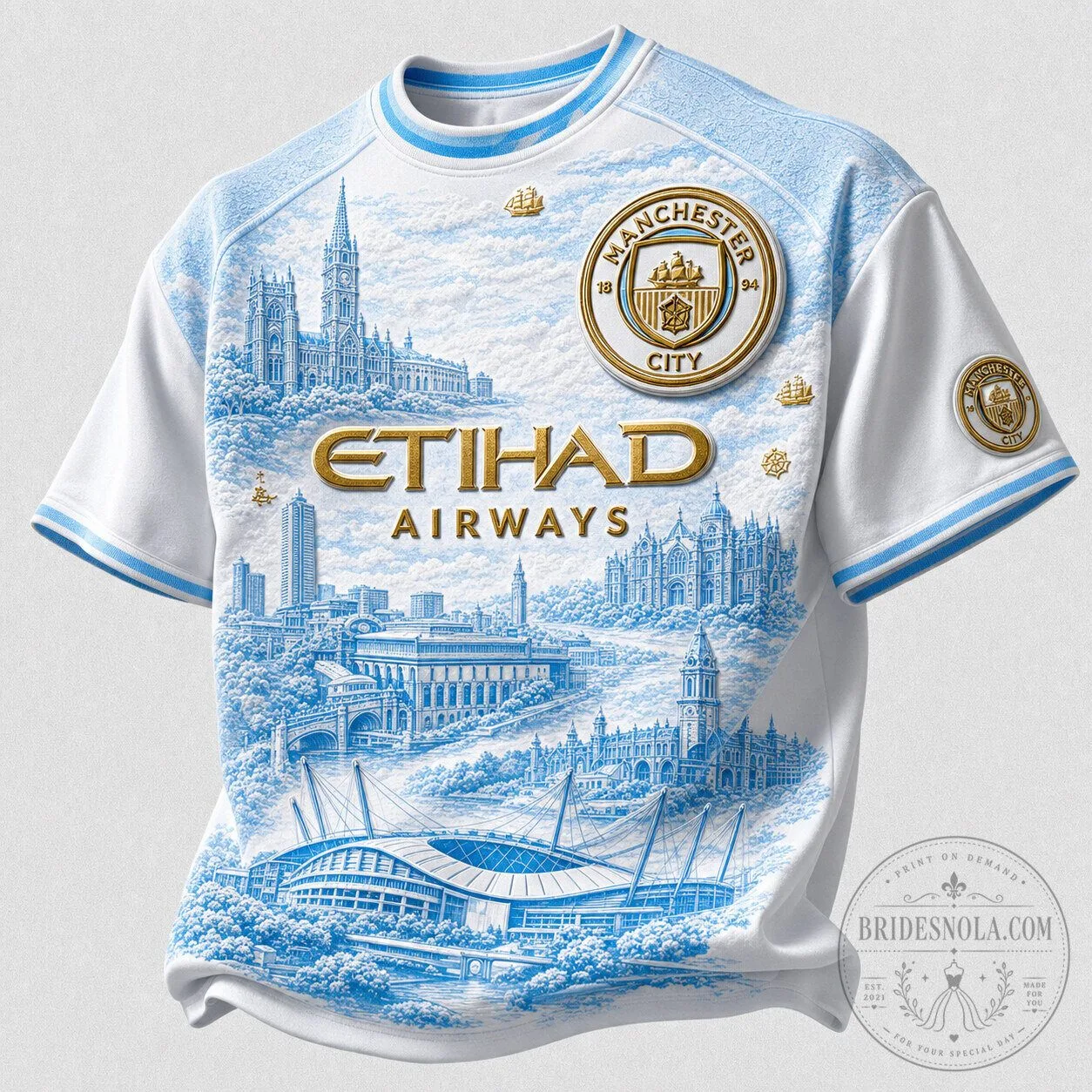 Manchester City Football Club 2023-2024 Home Kit Soccer Jersey