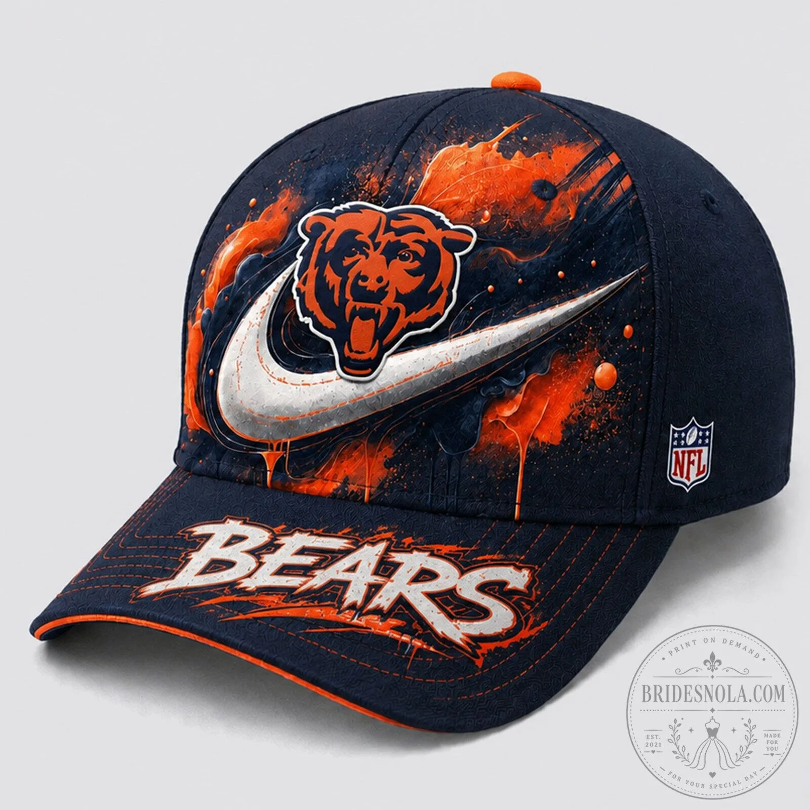 Chicago Bears National Football League Nike Paint Burst Fan Pride Cap