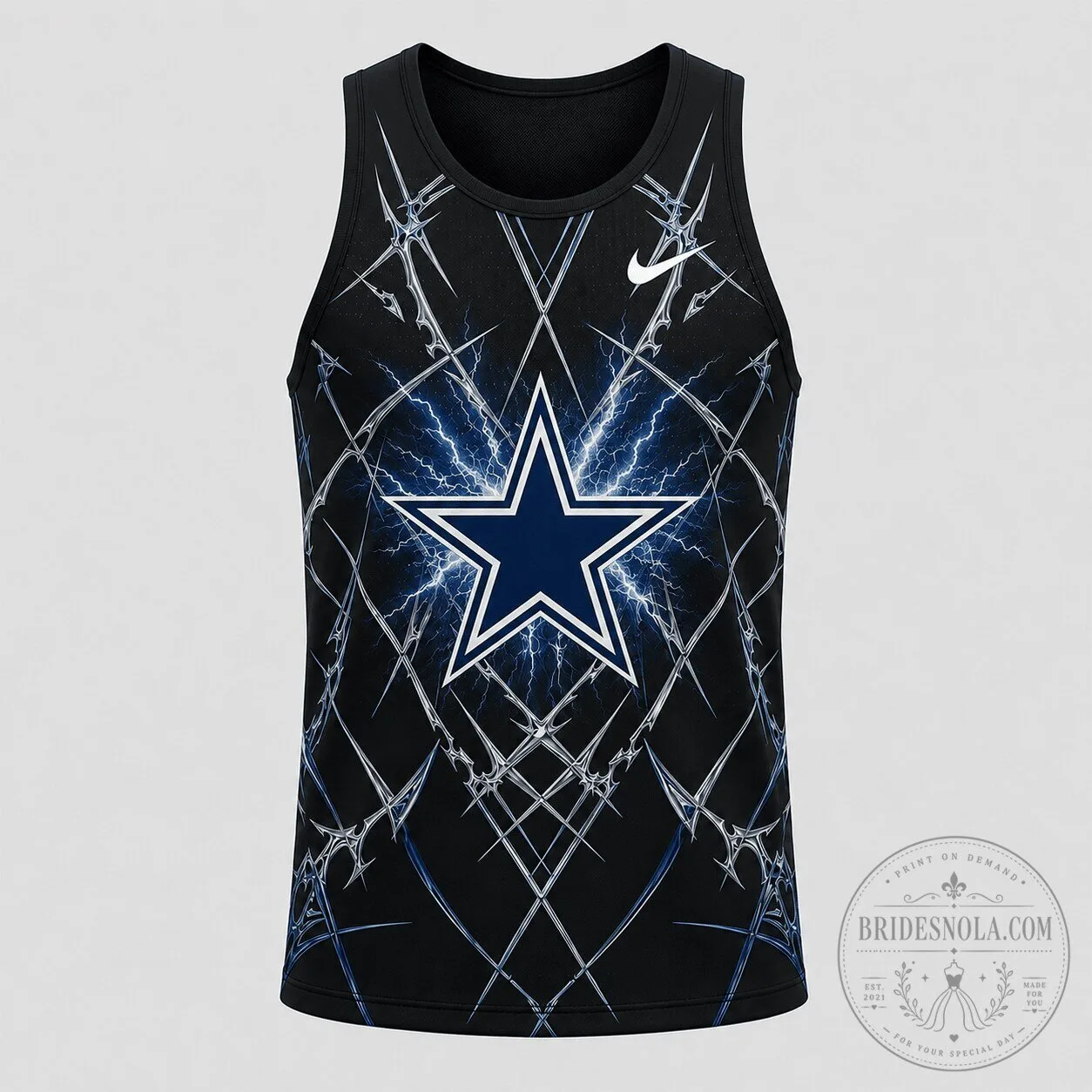 Dallas Cowboys Star Logo Lightning Bolt Dynamic Graphic Tank Top