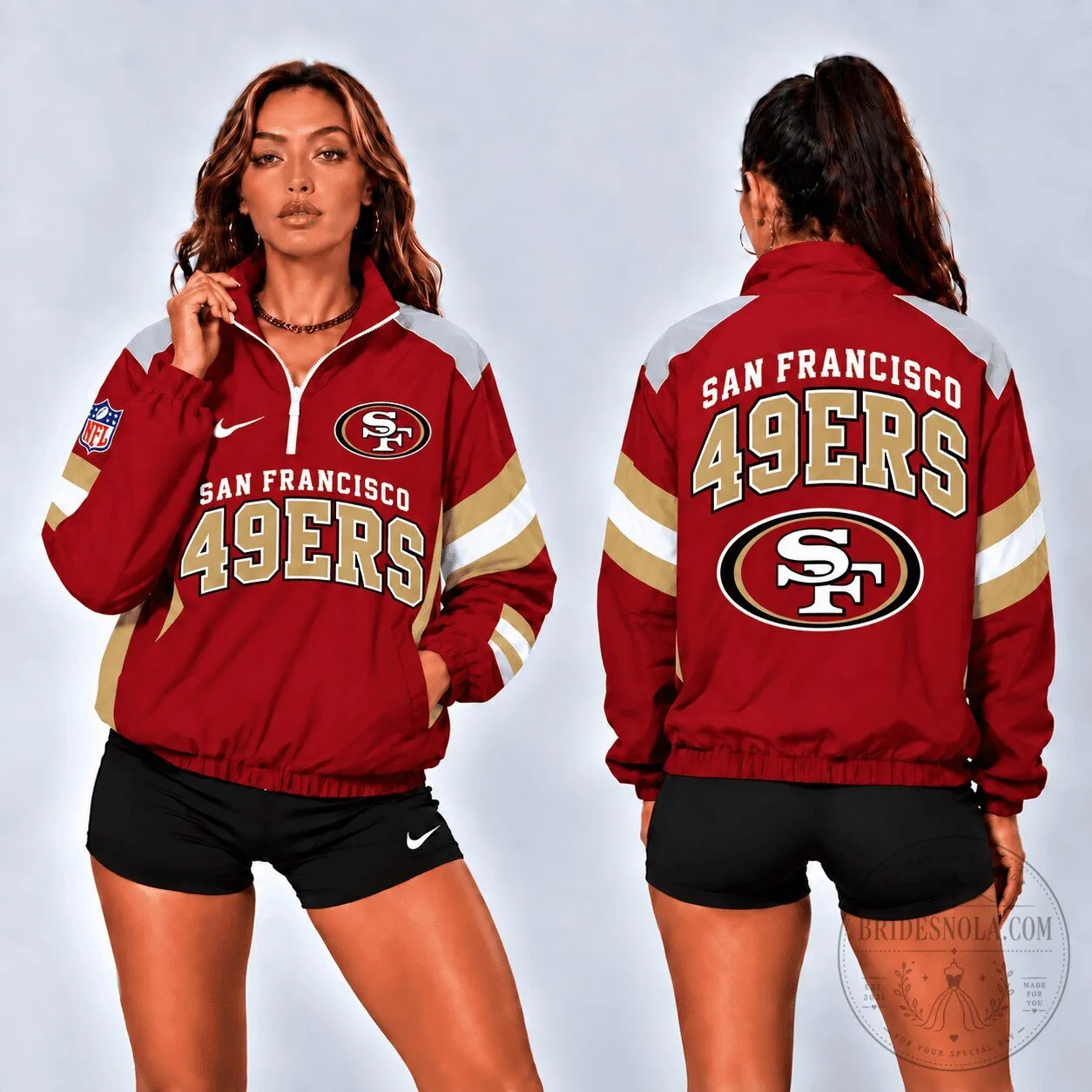 San Francisco 49ers National Football League Red and Gold Colorblock Jacket